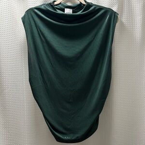 Maeve Dark Green Drape Blouse